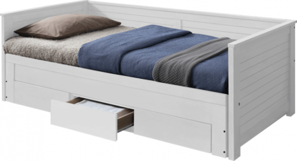 Rozkládací postel GORETA s úložným prostorem, bílá