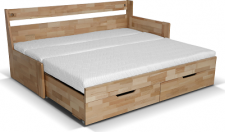 DONATELO B - Pravá - rozkládací postel dřevo masiv BUK, včetně roštu a úp, bez matrace (DUO-B=6balíků)kolekce "GB"  (K150-Z)