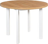PENELOPE 2 ( POLI 2 )  - jídelní stůl kulatý lamino Dub grandson/ nohy+sokl Bílá- kolekce "DRE" (K150-E)