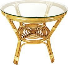 Kulatý ratanový konferenční stolek BAHAMA S001Sa, světlý med
