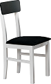 LEONA 1 (LEO 1) - jídelní židle - bílá/látka č. 29B (pův.22) černá - kolekce "DRE" (K150-Z)