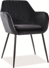VENUS VELVET-  jídelní židle, látka ČERNÁ bluvel 19/ kov černá(WENUSVCC) (S) (K150-E)NOVINKA