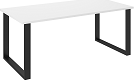LOFT - Jídelní stůl š. 185 x 75 x 90, lamino Bílá/ černý kov (IMERIAL= 2 balíky) "LP" (K150)